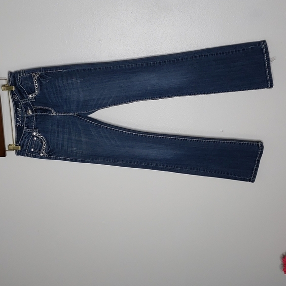 LA Idol White Lace Embellished Boot Cut Jeans Swarovski Crystals Luxury Summer - Picture 9 of 16